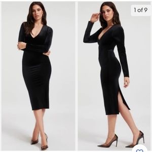 Black Velvet Long Sleeve Dress